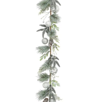 180cm Frost Leaf/Ball Grlnd Silve