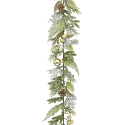 180cm Frosted Pine/Gold Ball Grlnd