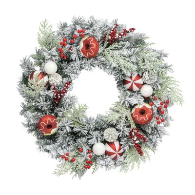 60cm Glitter Doughnut Wreath R/W