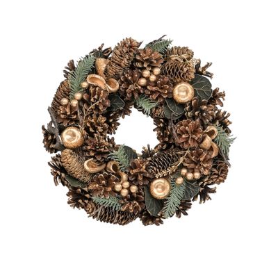 30cm Apple/Cone Wreath Copper
