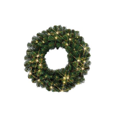 24" Glacier Pine Wreath Led