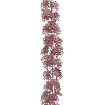 6ft Glitter Fern Garland Burgundy