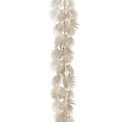 6ft Glitter Fern Garland Champagne