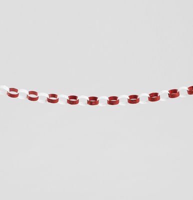 120cm Glitter Chain Garland Red/Wh