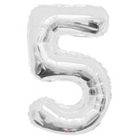 Silver 5 Number Balloon