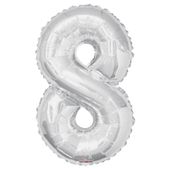 Silver 8 number Balloon