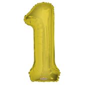 Gold 1 Number Balloon