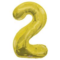 Gold 2 Number Balloons