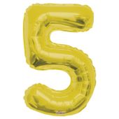 Gold 5 Number Balloon