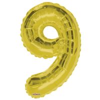 Gold 9 Number Balloon