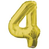 Gold 4 Number Balloon