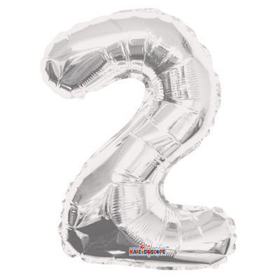 Silver 2 Number Balloon (14 Inch)