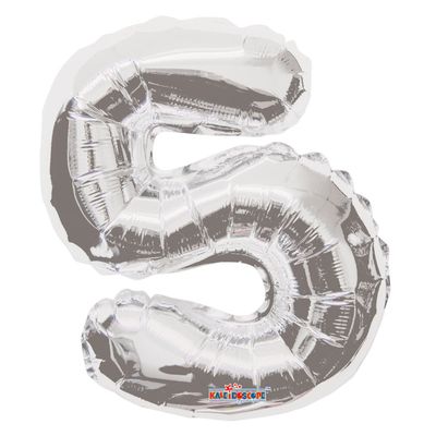 Silver 5 Number Balloon (14 Inch)