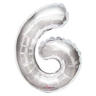 Silver 6 Number Balloon (14 Inch)