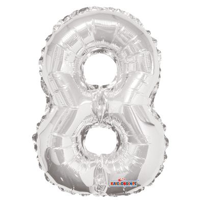 Silver 8 Number Balloon (14 Inch)