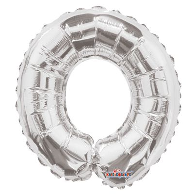 Silver 0 Number Balloon (14 Inch)