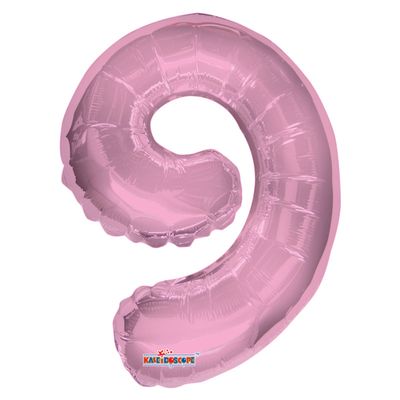 Light Pink 9 Number Balloon (14 Inch)