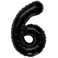 Black 6 Number Balloon (34 Inch)
