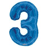 Royal Blue 3 Number Balloon (34 Inch)