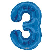 Royal Blue 3 Number Balloon (34 Inch)