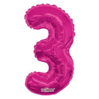 Hot Pink 3 Number Balloon (14 Inch)
