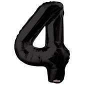 Black 4 Number Balloon (34 Inch)