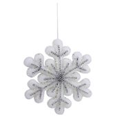 White Flock Snowflake (27cm)