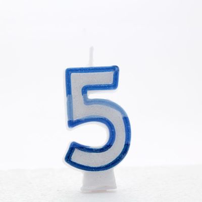 Blue 5 Candle (Pack of 6)