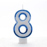 Blue 8 Candle (Pack of 6)