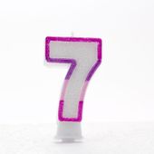 Pink 7 Candle (Pack of 6)