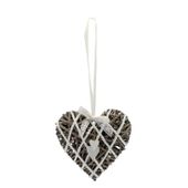 Wicker Heart with Wooden Hearts  (24x24cm)