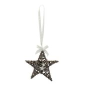 Wicker Star with Wooden Stars (24x26cm)