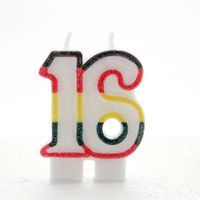 16 Double Age Candles Multicoloured 
