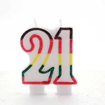 21 Double Age Candles Multicoloured 