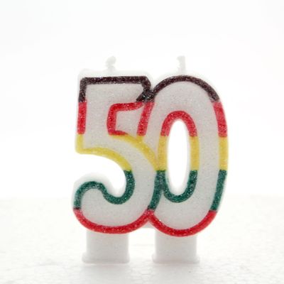 50 Double Age Candles Multicoloured 