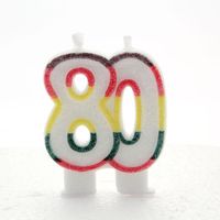 80 Double Age Candles Multicoloured 