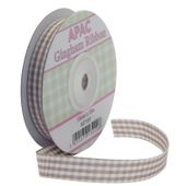 Beige Gingham Ribbon (15mm x 20m)