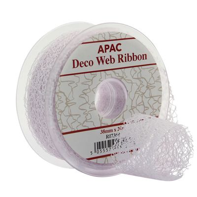 White Deco Web Ribbon (38mm x 20m)