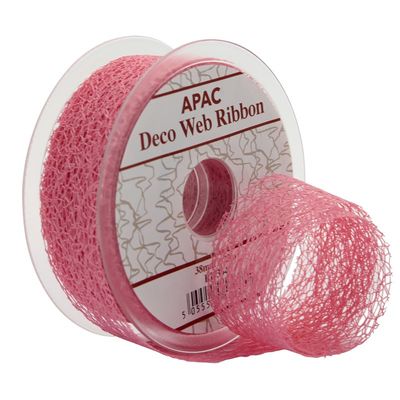 Pink Deco Web Ribbon (38mm x 20m)