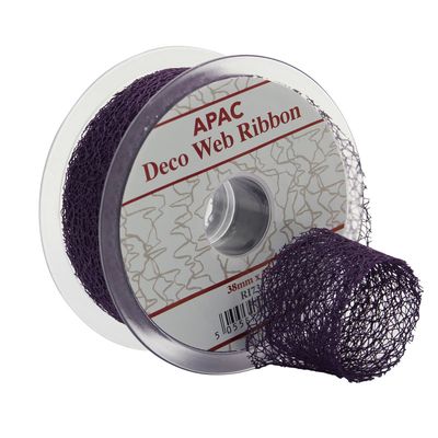 Purple Deco Web Ribbon (38mm x 20m)