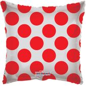 Solid with Red Circles Clear View Pillow Balloon (18inch)