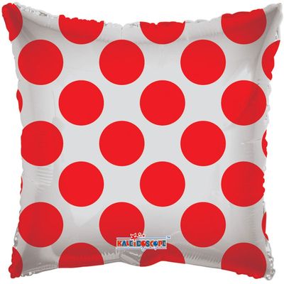 Solid with Red Circles Clear View Pillow Balloon (18inch)