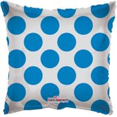 Solid with Blue Circles Clear View Pillow Balloon (18inch)