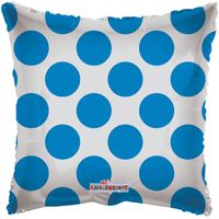 Solid with Blue Circles Clear View Pillow Balloon (18inch)