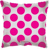 Solid with Hot Pink Circles Clear View Pillow Balloon (18inch)
