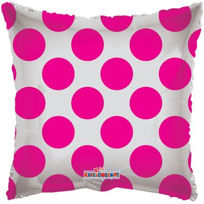 Solid with Hot Pink Circles Clear View Pillow Balloon (18inch)