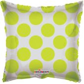 Solid with Lime Green Circles Clear View Pillow Balloon (18inch)