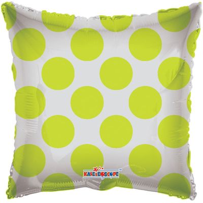 Solid with Lime Green Circles Clear View Pillow Balloon (18inch)