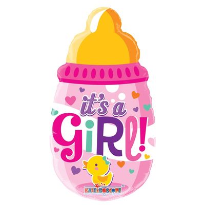 Baby Bottle Girl Packaged with Straw (14inch)