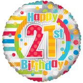 Unisex Happy 21st Birthday (18inch)